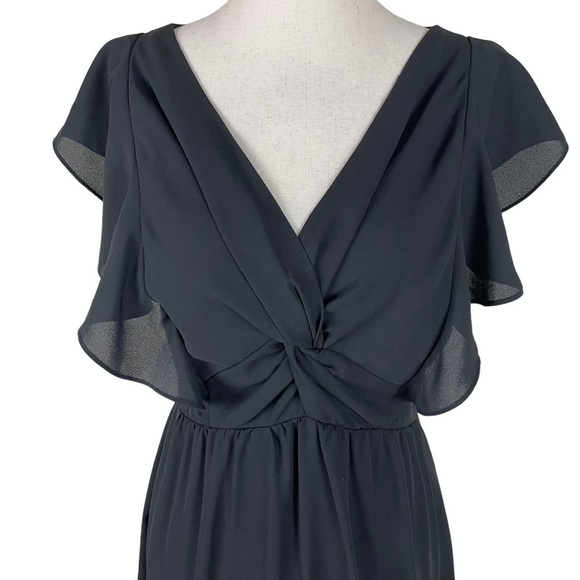 Everly Black Flutter Sleeve Dress - Picture 2 of 11
